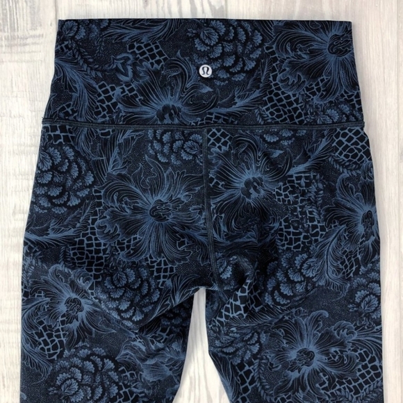 Lululemon Wunder Under Hi-Rise Tight 28" In Nouveau Mach Blue Black Size 6 - Picture 5 of 15